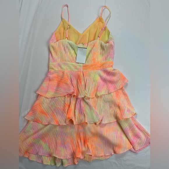 NWT 4S13NNA Multicolor Shay Pleated Tie-Dye Mini Dress – Lined (Size S) - Picture 6 of 12